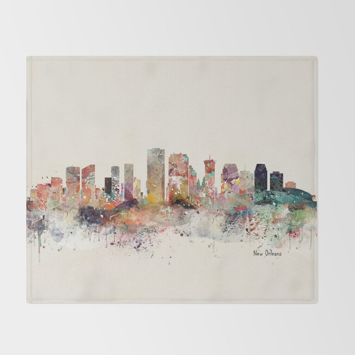 new orleans skyline Throw Blanket Gallery Image 2