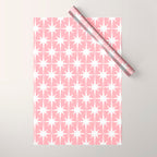 Midcentury Modern Atomic Age Starburst Pattern in White and Pink Wrapping Paper Gallery Image 1