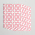 Midcentury Modern Atomic Age Starburst Pattern in White and Pink Wrapping Paper Gallery Image 3