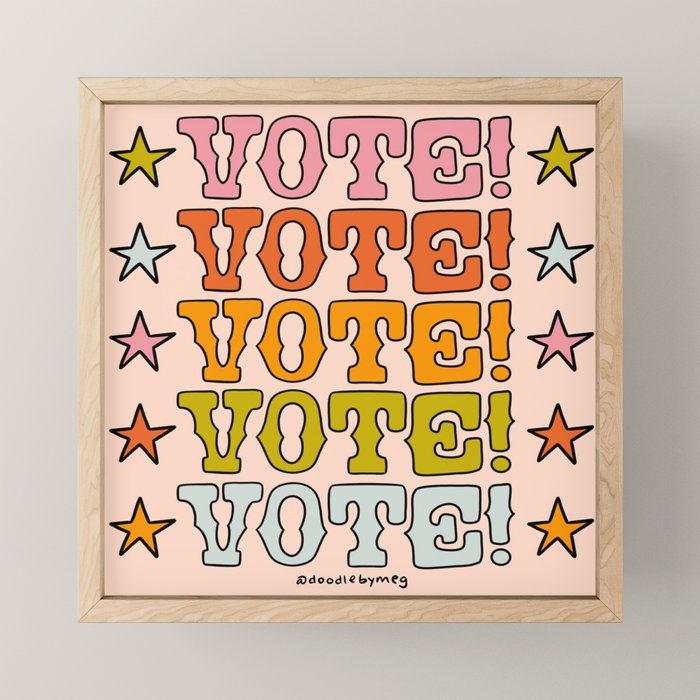 Vote Vote Vote Mini Art Print Gallery Image 1