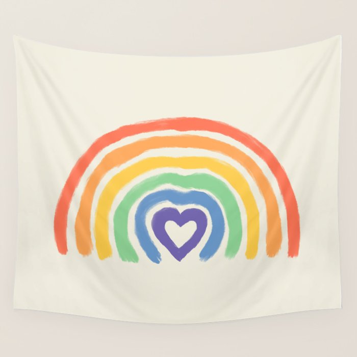 Rainbow Heart Wall Tapestry Gallery Image 4