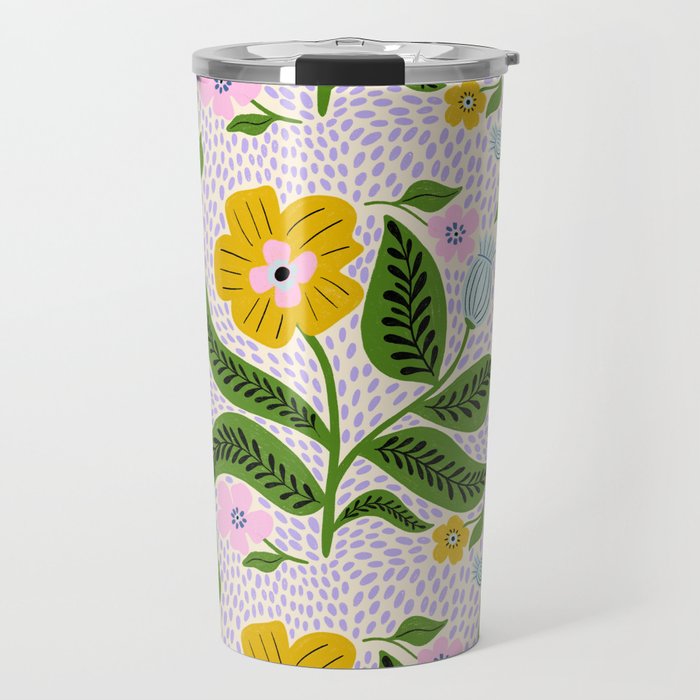 Retro Groovy Flower  Travel Mug Gallery Image 1