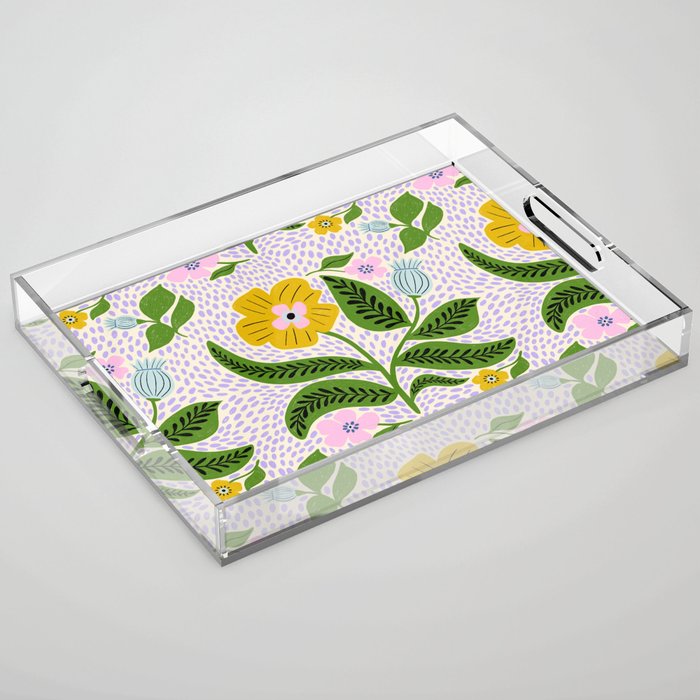 Retro Groovy Flower  Acrylic Tray Gallery Image 1
