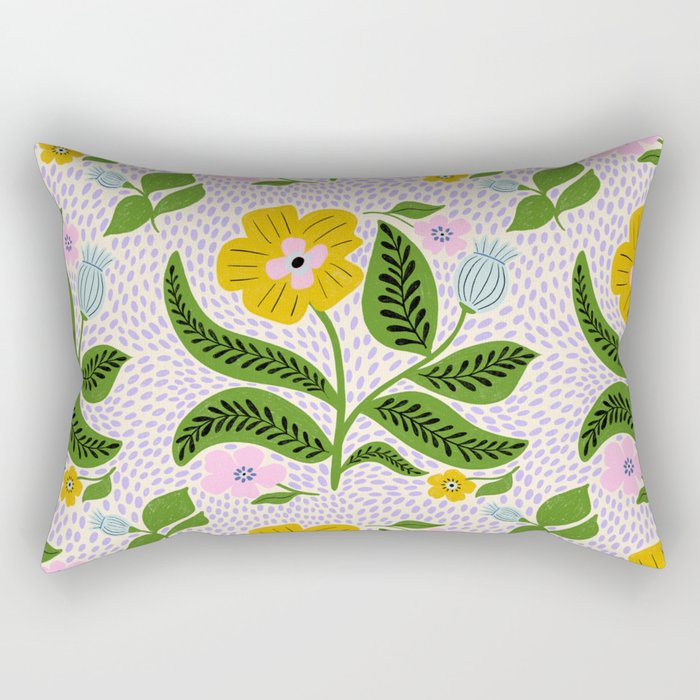 Retro Groovy Flower  Rectangular Pillow Gallery Image 1