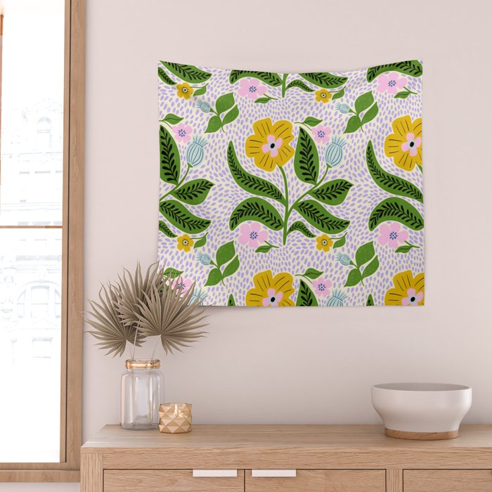 Retro Groovy Flower  Wall Tapestry Gallery Image 2