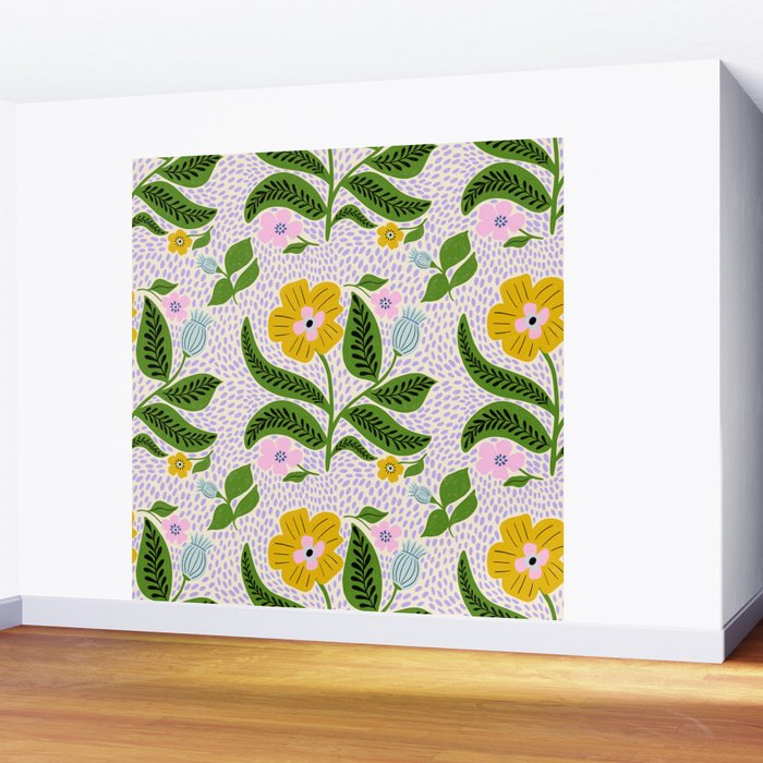 Retro Groovy Flower  Wall Mural Gallery Image 2