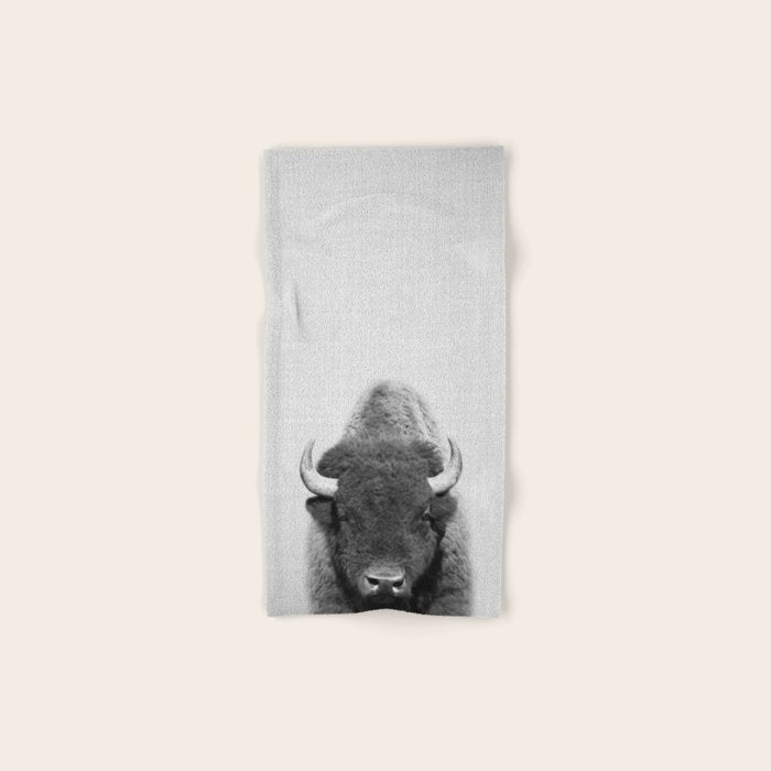 Buffalo - Black & White Bath Towel Gallery Image 1