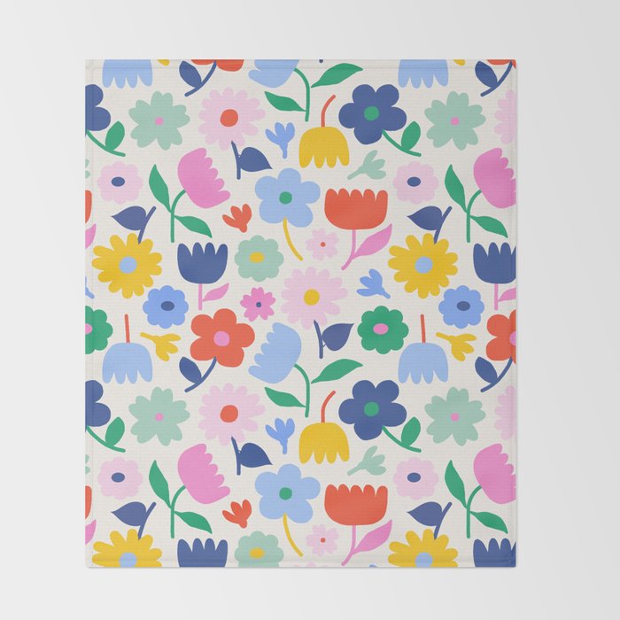Floral Medley - Spring Throw Blanket Gallery Image 2