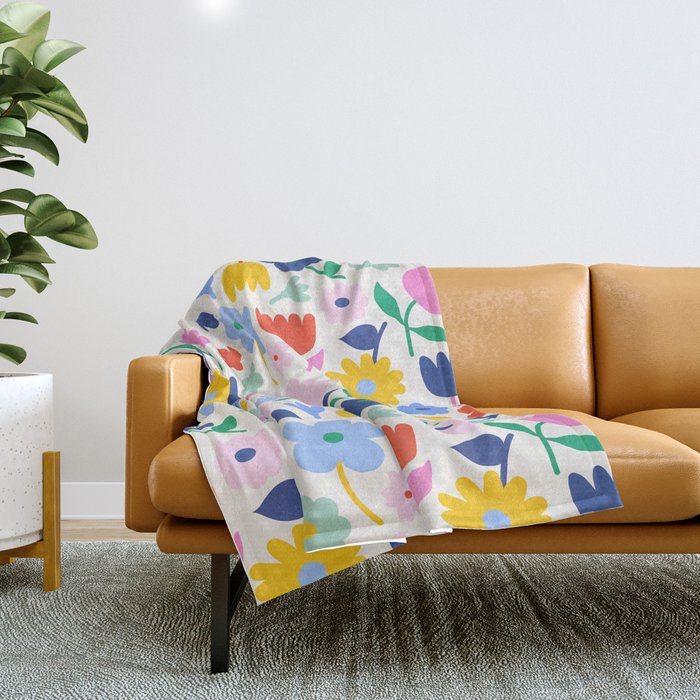 Floral Medley - Spring Throw Blanket Gallery Image 1