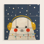 Christmas Baby Seal with fairy lights Wood Wall Art Gallery Image 1