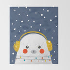 Christmas Baby Seal with fairy lights Throw Blanket Gallery Image 2