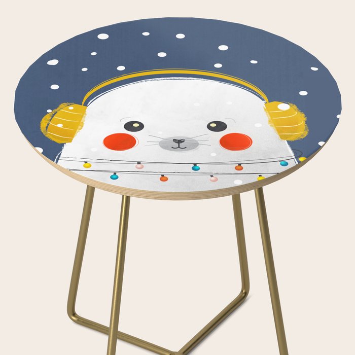 Christmas Baby Seal with fairy lights Side Table Gallery Image 2
