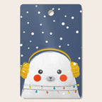Christmas Baby Seal with fairy lights Cutting Board Gallery Image 1
