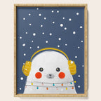 Christmas Baby Seal with fairy lights Serving Tray Gallery Image 1