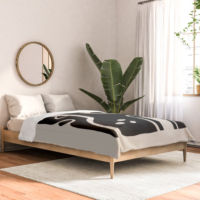 Abstract Art Black and Linen White Comforter Gallery Image 2