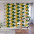 Scale Pattern / Art-deco - Green, Yellow and Cream Wall Mural Gallery Image 1