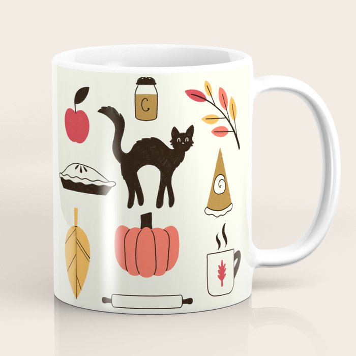 Black Cat Pumpkin Autumn Baking Motif Coffee Mug Gallery Image 1