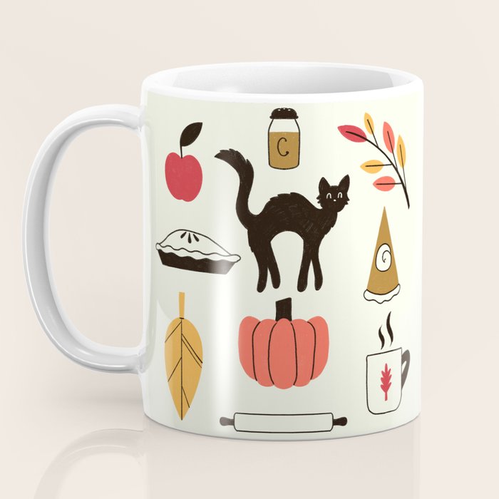 Black Cat Pumpkin Autumn Baking Motif Coffee Mug Gallery Image 3