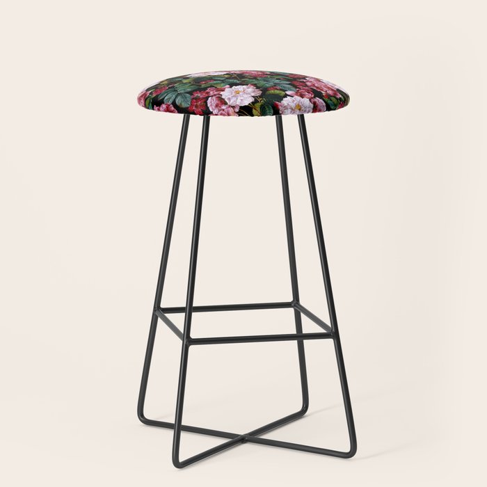 Red Floral Garden Stool Gallery Image 1