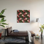 Red Floral Garden Wood Wall Art Gallery Image 2