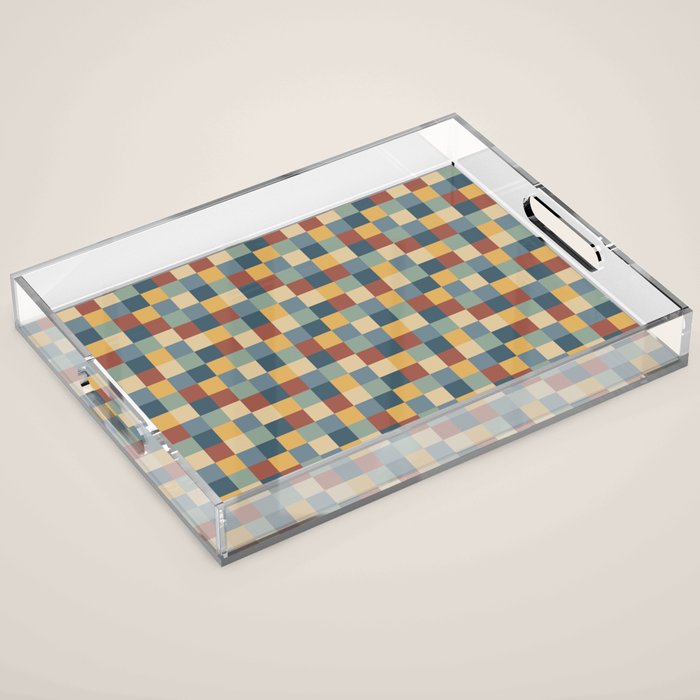 Bold Colorful Checks Pattern - Small IX Acrylic Tray Gallery Image 1