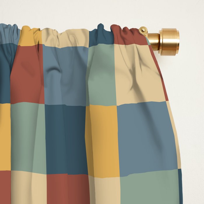 Bold Colorful Checks Pattern - Small IX Window Curtain Gallery Image 2