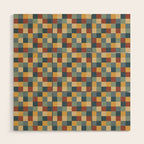 Bold Colorful Checks Pattern - Small IX Wood Wall Art Gallery Image 1