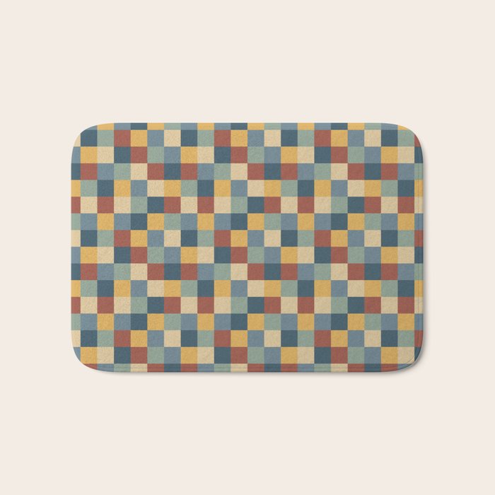 Bold Colorful Checks Pattern - Small IX Bath Mat Gallery Image 1