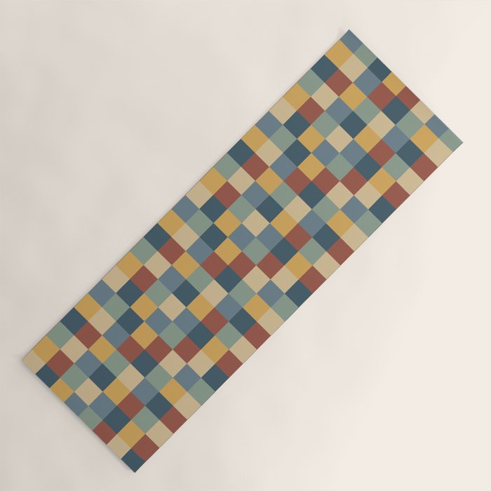 Bold Colorful Checks Pattern - Small IX Yoga Mat Gallery Image 1