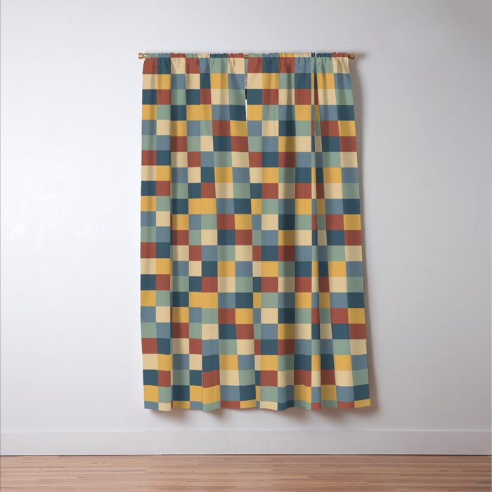 Bold Colorful Checks Pattern - Small IX Window Curtain Gallery Image 3