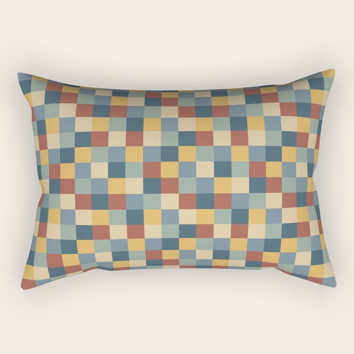 Bold Colorful Checks Pattern - Small IX Rectangular Pillow Gallery Image 2