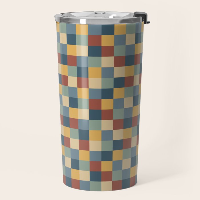 Bold Colorful Checks Pattern - Small IX Travel Mug Gallery Image 2
