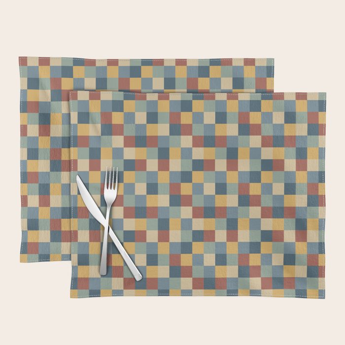 Bold Colorful Checks Pattern - Small IX Placemat Gallery Image 1