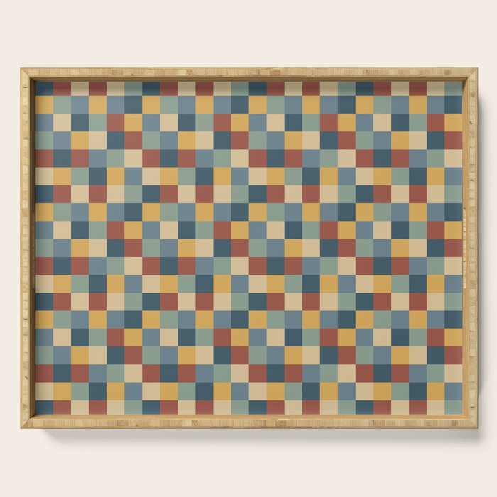 Bold Colorful Checks Pattern - Small IX Serving Tray Gallery Image 1