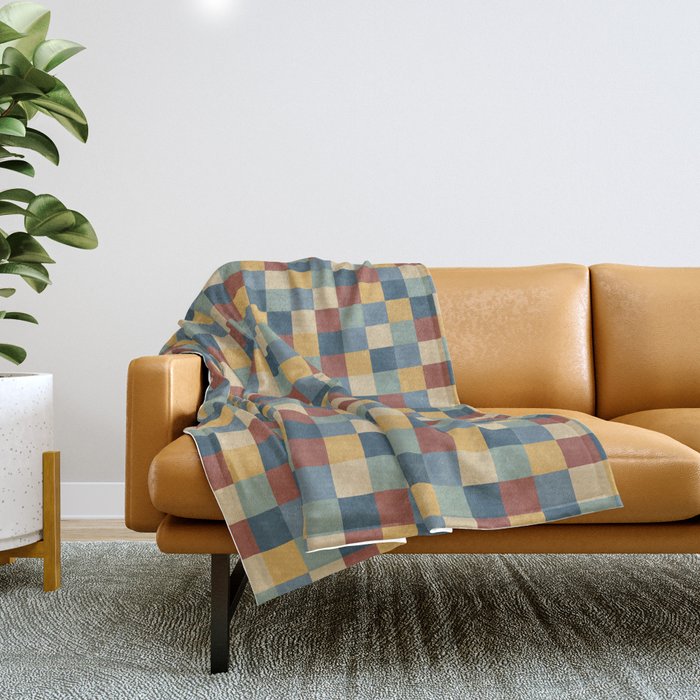 Bold Colorful Checks Pattern - Small IX Throw Blanket Gallery Image 1