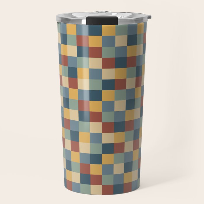 Bold Colorful Checks Pattern - Small IX Travel Mug Gallery Image 1
