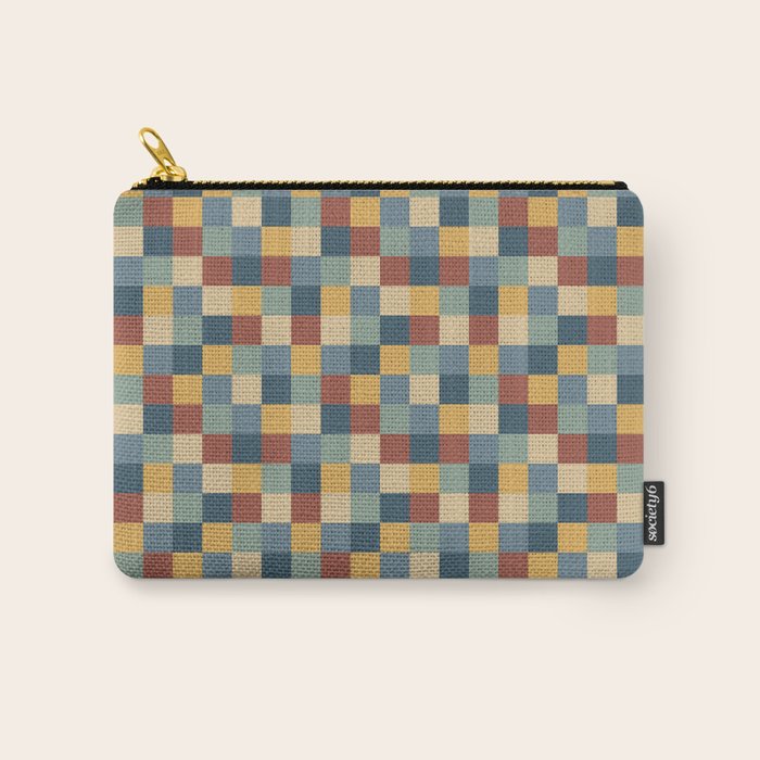 Bold Colorful Checks Pattern - Small IX Carry All Pouch Gallery Image 1