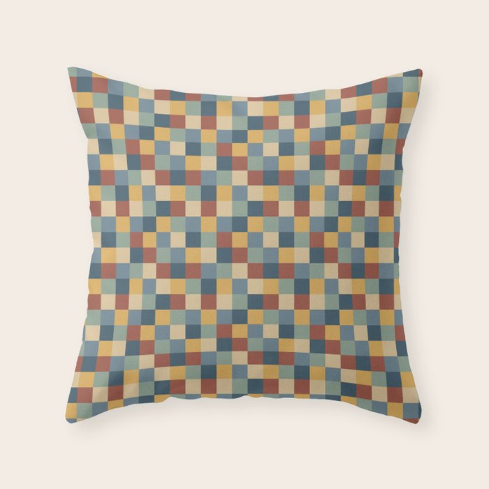 Bold Colorful Checks Pattern - Small IX Throw Pillow Gallery Image 6