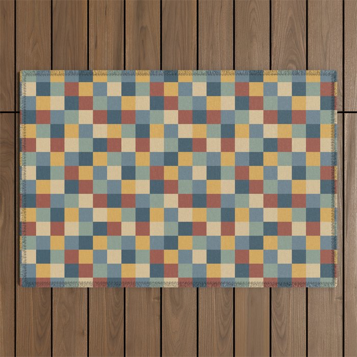 Bold Colorful Checks Pattern - Small IX Outdoor Rug Gallery Image 1