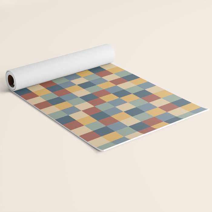 Bold Colorful Checks Pattern - Small IX Yoga Mat Gallery Image 2