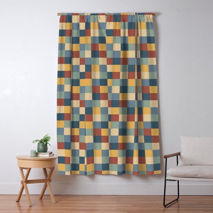 Bold Colorful Checks Pattern - Small IX Window Curtain Gallery Image 5