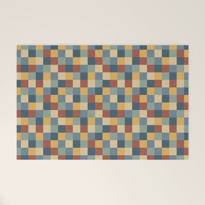 Bold Colorful Checks Pattern - Small IX Welcome Mat Gallery Image 1