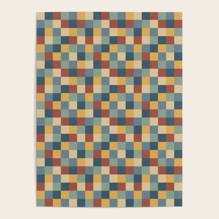 Bold Colorful Checks Pattern - Small IX Poster Gallery Image 4