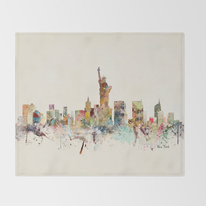 new york city skyline Throw Blanket Gallery Image 2