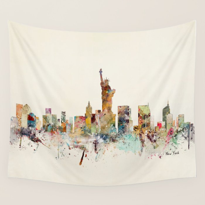 new york city skyline Wall Tapestry Gallery Image 4