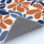 Abstract Flowers, Orange, Blue and White Rug Gallery Image 4