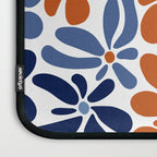 Abstract Flowers, Orange, Blue and White Laptop Sleeve Gallery Image 3