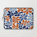 Abstract Flowers, Orange, Blue and White Laptop Sleeve Gallery Image 1