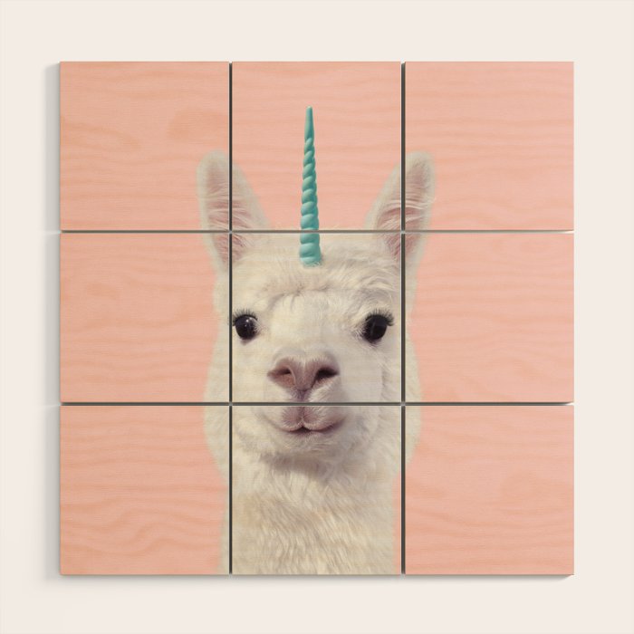ALPACA UNICORN Wood Wall Art Gallery Image 1