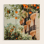 Orange Tree Fruits Print, Barcelona Spain Print, Orange Fruits Wall Art Print, Urban Photography, Tropical Summer Print Wood Wall Art Gallery Image 1